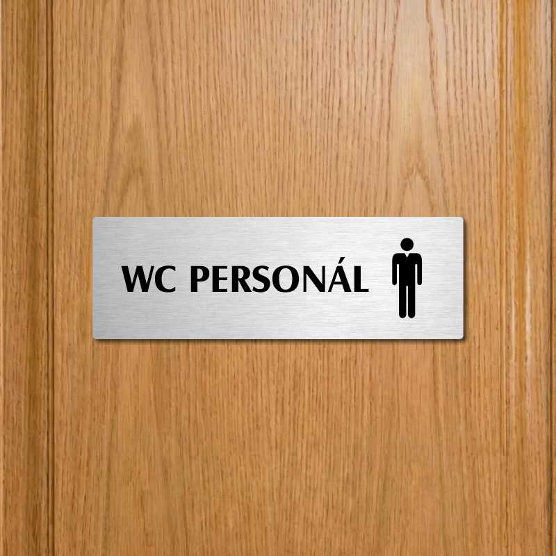 WC personál muži, 240x79mm, stříbrná popiska 